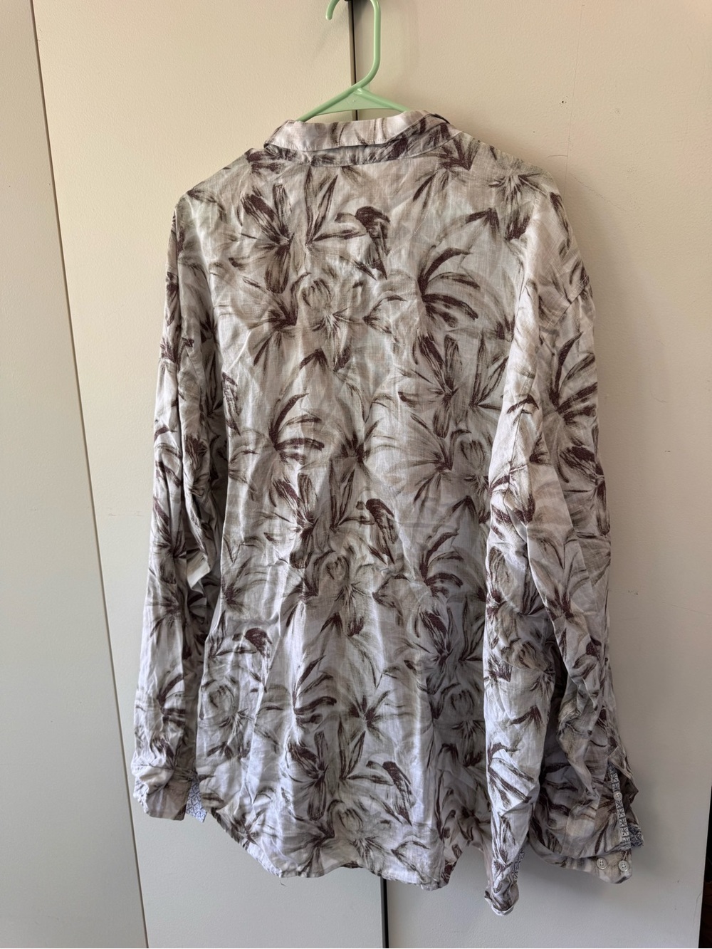 Tommy Bahama Beige and Brown Palm-Print Button-Down Shirt - Picture 5 of 5